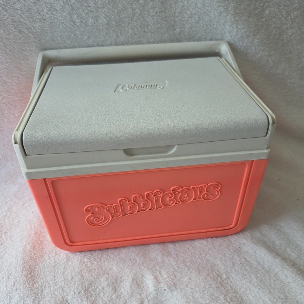 Vintage Neon Orange Bubblicious Chewing Gum Promo Cooler Model: 5205 Coleman